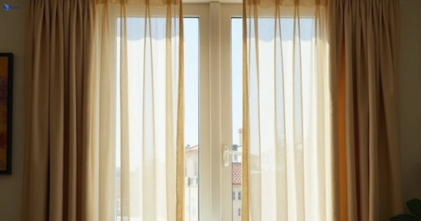 Dusty and dull curtains in cabramatta-nsw before steam cleaning